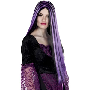 Boland Perruque longue femme Halloween - Noire et violette - Gothique