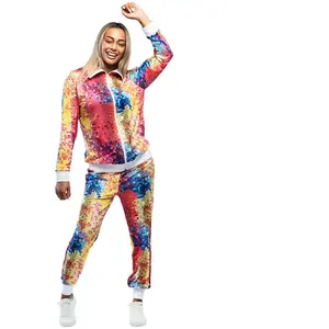 Comparateur de prix : RueDeLaFete déguisement survêtement disco multicolore femme - m - multicolore - boland 88551