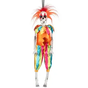 Comparateur de prix : Boland 73200 - Décoration suspendue d'horreur, squelette de clown, 40 cm, décoration de fête pour la fête à thème et Halloween, décoration suspendue