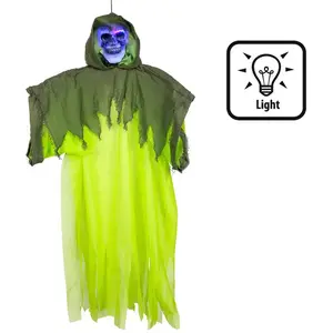 Comparateur de prix : Boland 73095 - Fantôme suspendu avec LED, 120 cm, piles incluses, yeux lumineux, déco de fête, déco d'horreur pour fête à thème et Halloween