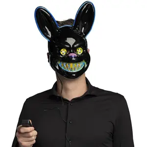 Comparateur de prix : Boland - Masque LED, masque avec lumière, masque d'horreur pour carnaval, accessoire pour costumes de fêtes costumées, masque d'Halloween