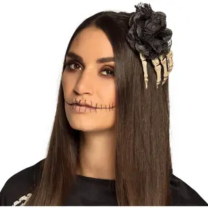 Comparateur de prix : Boland Barette cheveux main de squelette - Accessoire de déguisement bijou fantaisie - Noir