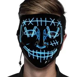 Comparateur de prix : Boland Masque LED Tueur souriant - Bleu - Adulte