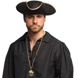 Comparateur de prix : Boland 72326 - Collier tête de mort, or, collier pour carnaval et Halloween, bijoux fantaisie, accessoires de déguisement