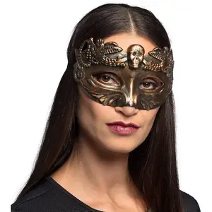 Boland 72327 - Masque oculaire crâne, masque tête de mort, masque pour déguisements, carnaval, fête à thème et Halloween
