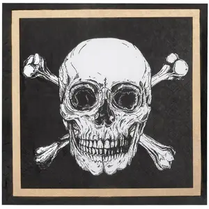 Comparateur de prix : Boland serviettes crâne 33 cm papier noir/blanc 12 pièces