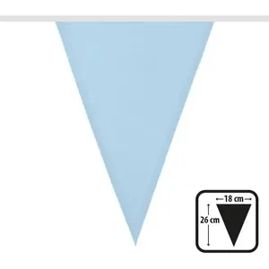 Comparateur de prix : Guirlande de fanions polyester bleu clair - 26 x 18 cm - 6 m