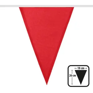 Comparateur de prix : Guirlande de fanions polyester rouge - 26 x 18 cm - 6 m