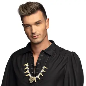 Comparateur de prix : Boland 74185 - Collier tête de mort dent, collier pour carnaval et halloween, bijoux fantaisie, accessoires de déguisement