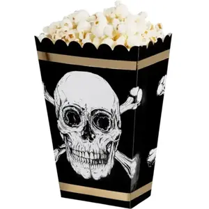 Seaux à pop corn - GENERIQUE - Lot de 4 - Multicolore - Tête de mort -...