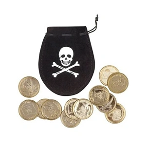 Boland sac pirate avec pièces 4 cm polyester noir/or 13 pièces