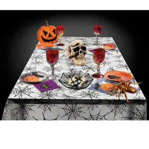 Comparateur de prix : Boland 10134202 79474 Nappe toile d'araignée Blanc/noir 135 x 275 cm