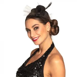 Boland barette à cheveux chapeau charleston noir - 76312