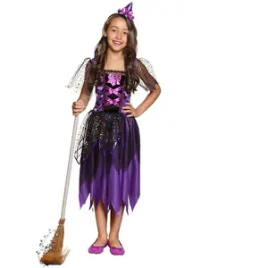 Comparateur de prix : Boland 78124 Costume de sorcière Scintillante pour Enfant 4-6 Ans Violet/Noir