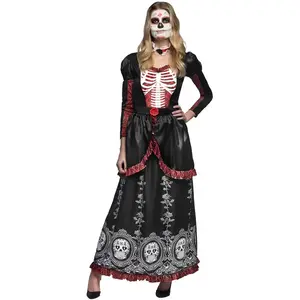 Comparateur de prix : Boland - Costume Adulte tête de Mort, Robe Longue et Tour de Cou, Senora Adriana, Dia de Los Muertos, déguisement, Halloween, Carnaval, fête à thème