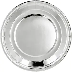 Comparateur de prix : Set 6 assiettes papier argent - 23 cm
