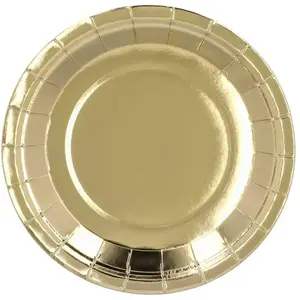 Comparateur de prix : Set 6 assiettes papier or - 23 cm