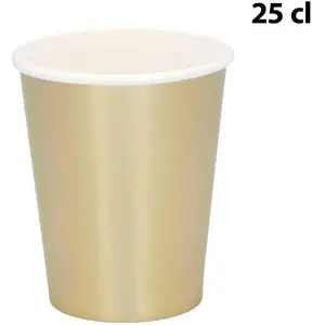 RueDeLaFete Set 6 gobelets papier or - 25 cl pas cher