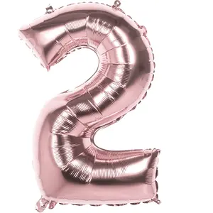 Comparateur de prix : RueDeLaFete Ballon Mylar Rose Cuivré Chiffre 2 - 86 cm
