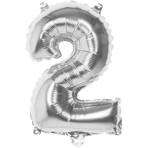 Comparateur de prix : RueDeLaFete Ballon aluminium chiffre 2 36 cm : Argent