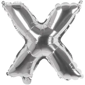 RueDeLaFete Ballon aluminium mylar lettre X,  argent pas cher