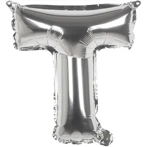 RueDeLaFete Ballon aluminium mylar lettre T,  argent pas cher