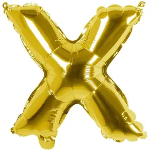 RueDeLaFete Ballon aluminium mylar lettre X,  or pas cher