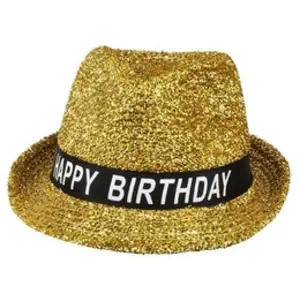 Comparateur de prix : Boland chapeau Happy Birthday unisexe taille unique or
