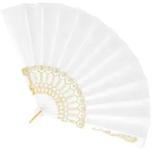 Comparateur de prix : Eventail en tissu brodé blanc - BOLAND - Granada - Femme - Adulte