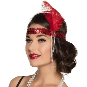 Comparateur de prix : Bandeau Charleston - BOLAND - Rouge - Femme - Adulte - Intérieur