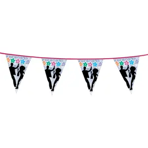BOLAND BV Guirlande fanions - Disco - 6 mètres - 20x30 cm - Décoration années 70 - Mixte pas cher