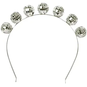 Comparateur de prix : Boland diadème avec discoballs dames polystyrène argent
