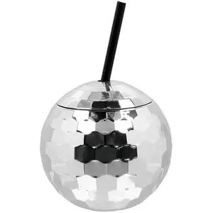 Comparateur de prix : gobelet boule disco avec paille 650ml argent - boland 00717