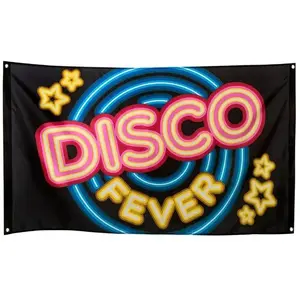 Boland Bannière - Disco Fever - 90 cm x 1.50 m - Polyester - Décoration de fête - Intérieur pas cher