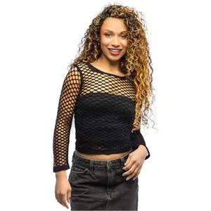 Boland - T-shirt en maille résille stretch pour femme pas cher
