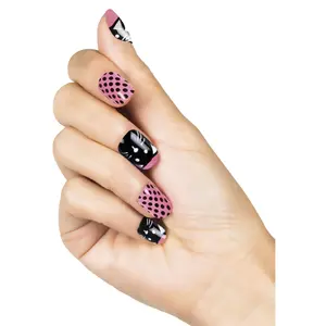 Comparateur de prix : Faux Ongles - BOLAND - Chat Rose - Pois Noirs et Tête de Chat Noir