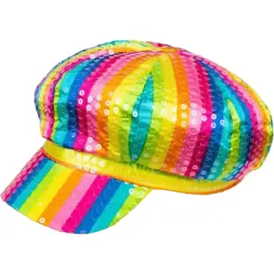 Boland 01370   Bonnet Lillipop avec paillettes, couvre-chef coloré pour déguisement de clown, Flower Power, accessoire de costume pour homme et femme