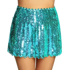 Comparateur de prix : Minijupe Sequins turquoise - M/L