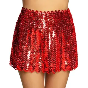 Comparateur de prix : Minijupe Sequins rouge - M/L