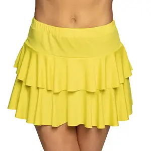 GENERIQUE Jupe à volants jaune fluo adulte