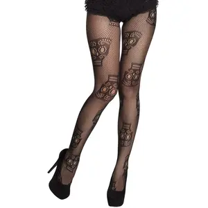 Comparateur de prix : Boland Paire de Collants La Pelona - Dia De Los Muertos - Noir