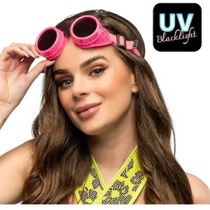 RueDeLaFete Lunettes party Vibe rose fluo UV pas cher