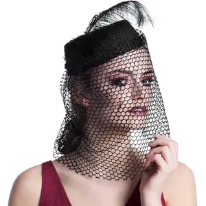 Comparateur de prix : Boland chapeau avec voile dames polyester noir taille unique