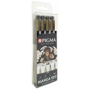 Comparateur de prix : Feutres fins Sakura Pigma Micron pour manga - Set de 4 en sépia