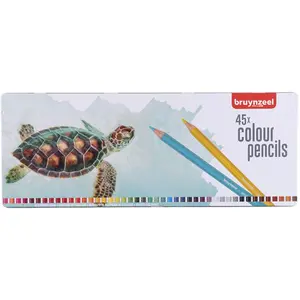 Comparateur de prix : bruynzeel Crayon de couleur Tortue, étui en métal de 45