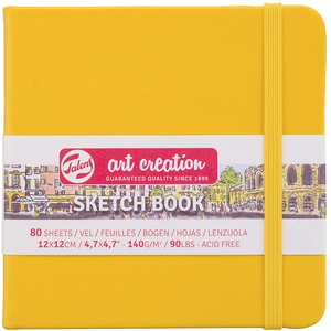 Carnet Croquis 12x12 cm - 80 feuilles - 140g - jaune - Royal Talens