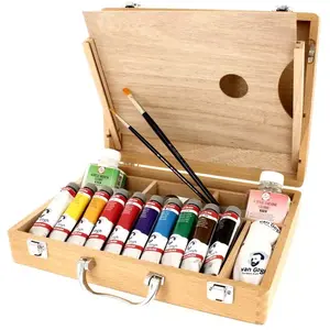 Comparateur de prix : Coffret en bois 10 tubes de peinture acrylique Van Gogh et accessoires