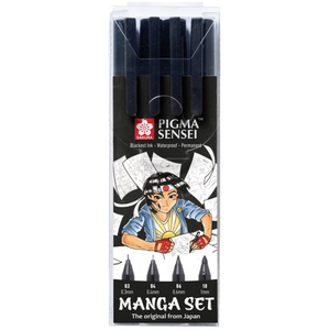 Comparateur de prix : Sakura Feutres - PIGMA - Sensei - Set de 4 - Noir - Pointe de 0.3 à 1 mm - Professionnel