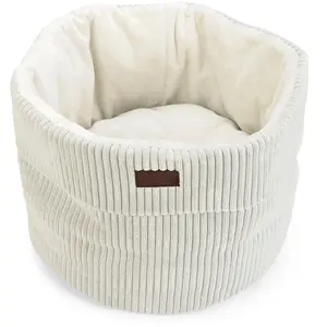 Comparateur de prix : DBL Designed by Lotte Ribbed Panier pour chat, Objet Chat Gris clair 50 x 50 x 35 cm