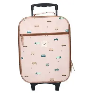 Kidzroom Valise à roulettes enfant Voitures beige pas cher